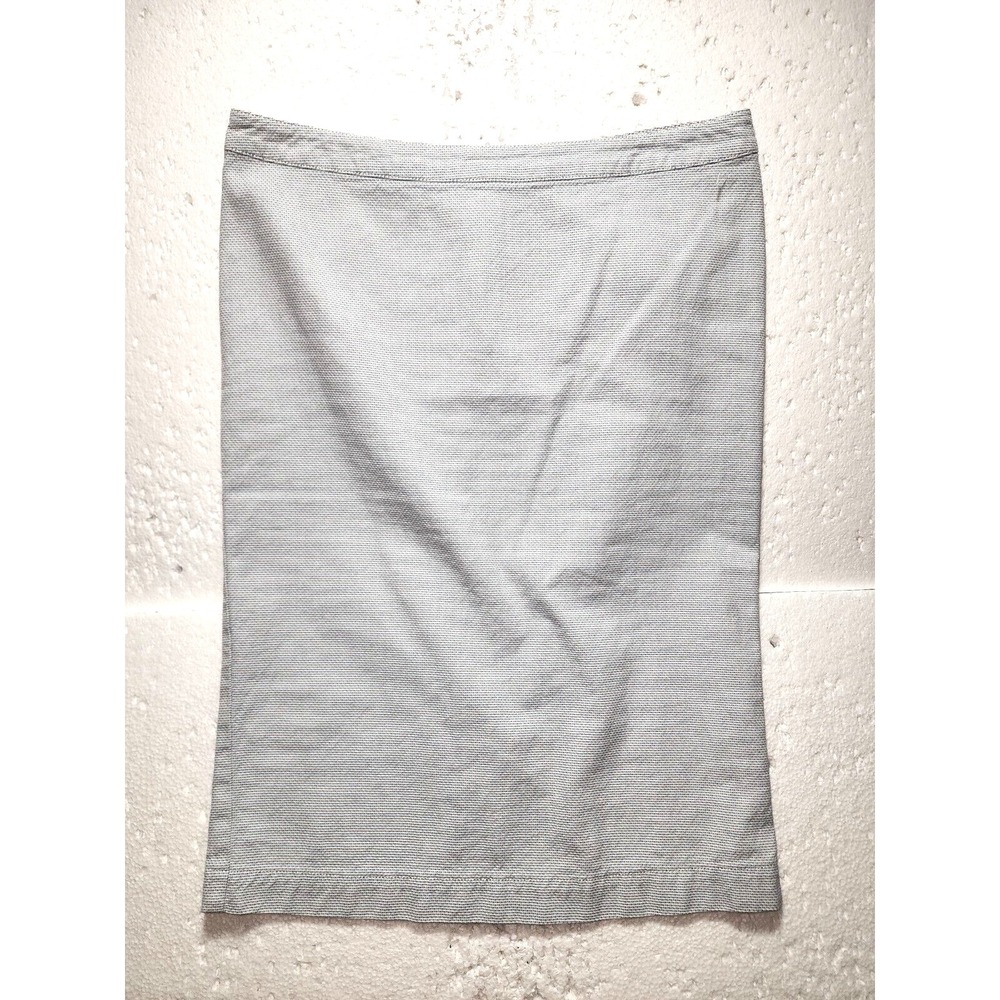 Armani Jeans Skirt Women Size 42 Denim Blue Straight Pencil Zip Back Mini